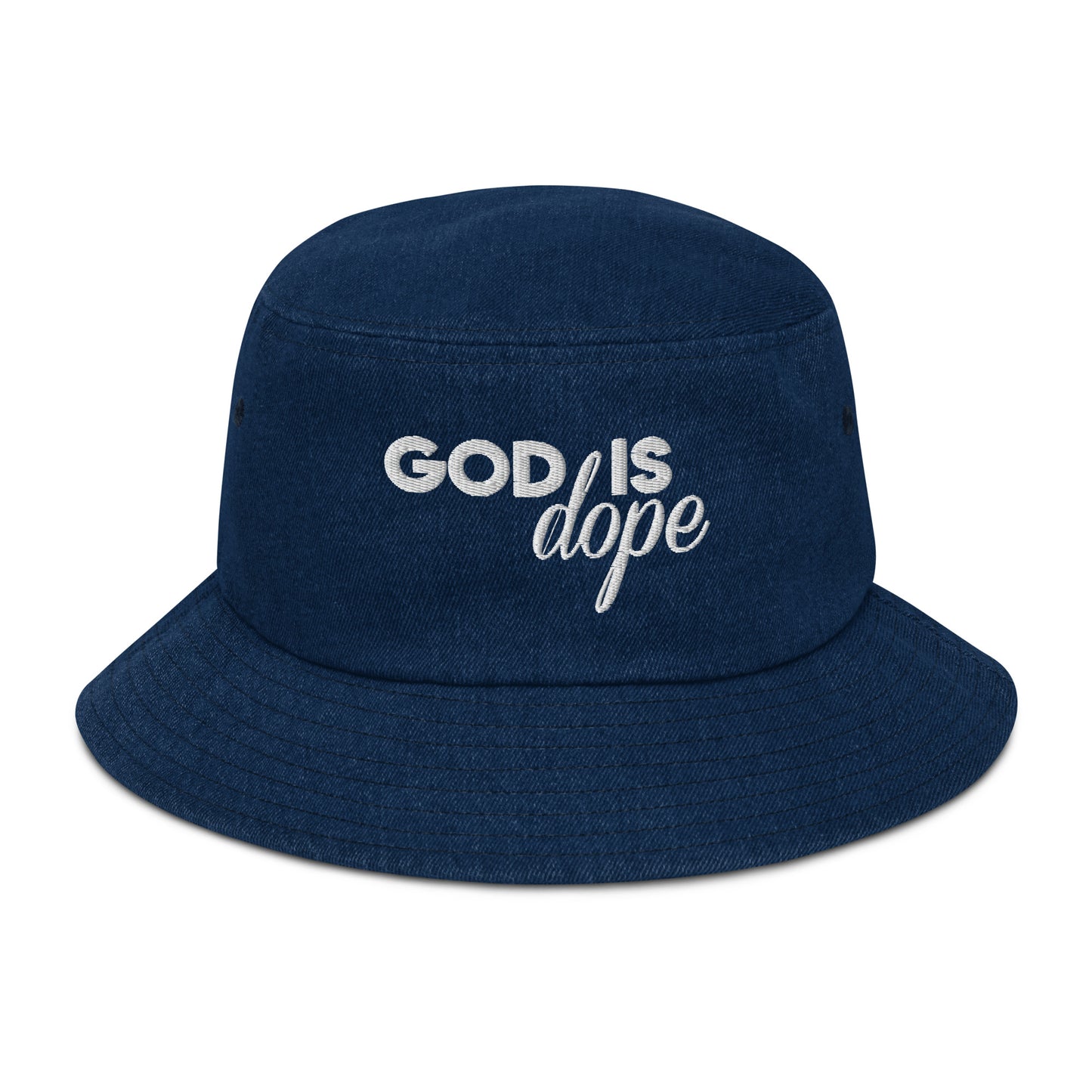 God Is Dope Denim Bucket Hat